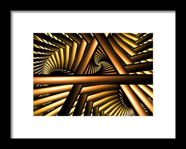 Abstract Digital Art Framed Print featuring the digital art Spiral Stairways by Ester McGuire