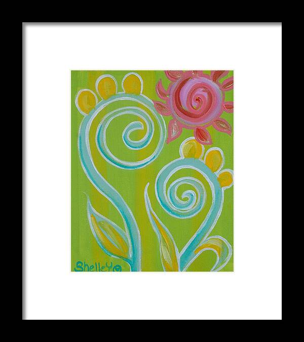  Vine Framed Print featuring the painting Spirals by Shelley Overton