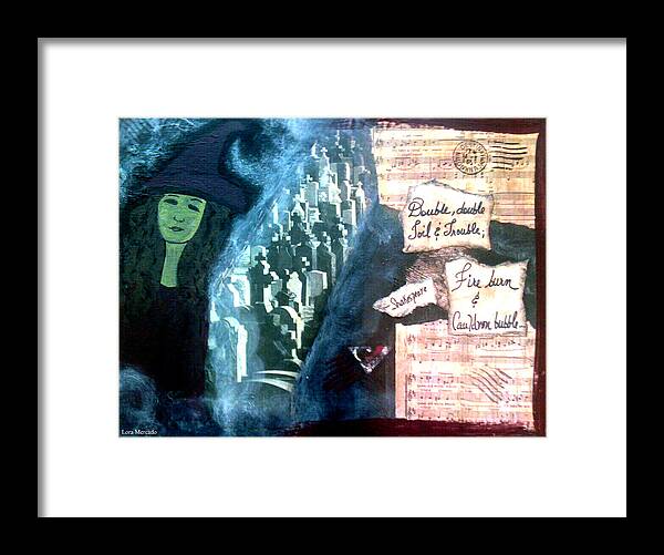 Witch Framed Print featuring the mixed media Spirit Of Halloween by Lora Mercado