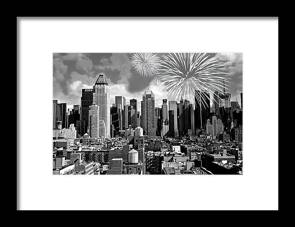 Black And White Framed Print featuring the photograph Spirit of New York City by Diana Angstadt