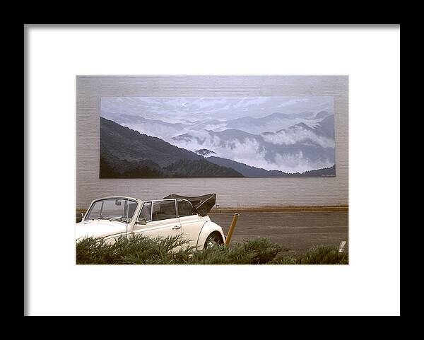 Mural Framed Print featuring the painting Spirit of the Air shown with car by Blue Sky
