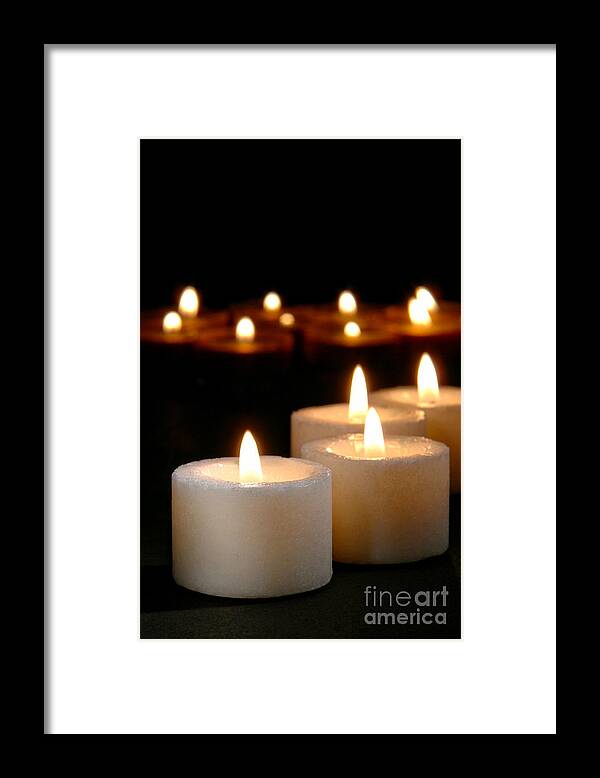 Candles Framed Print featuring the photograph Spiritual Reflection Candles by Olivier Le Queinec