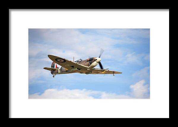 Spifire Framed Print featuring the photograph Spitfire mk5 low pass by Ian Merton
