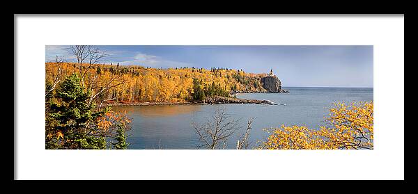 Split Rock Light House Framed Print featuring the photograph Splitrock in the Fall by Don Anderson