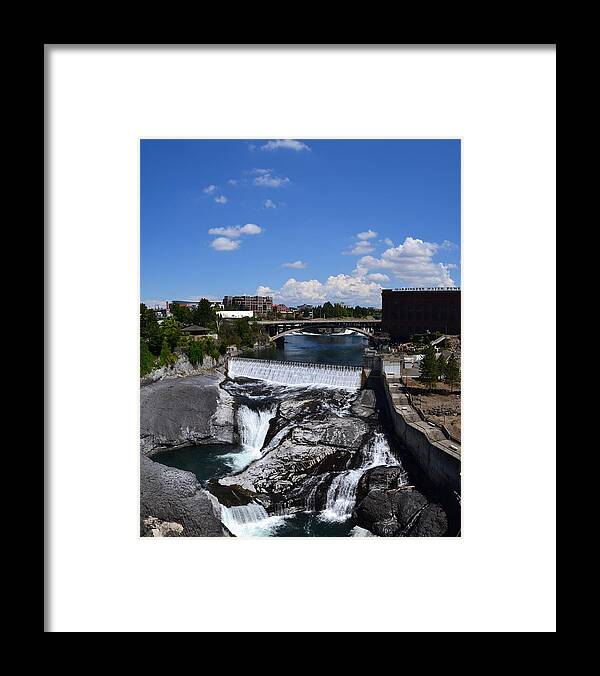 Spokane River Framed Print featuring the photograph Spokane Falls and Riverfront by Michelle Calkins