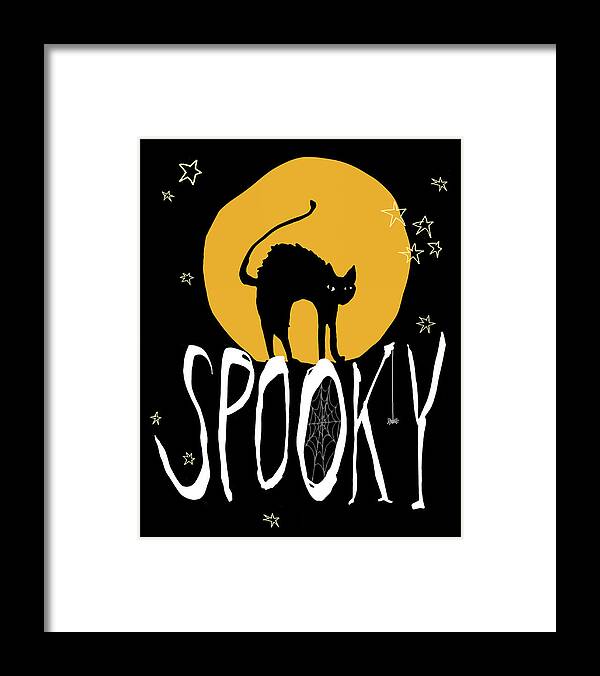 Black Framed Print featuring the painting Spooky by Wild Apple Portfolio