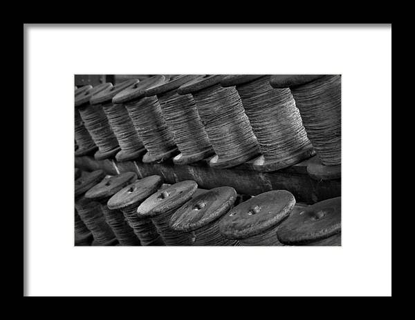 Rope Framed Print featuring the photograph Spools in the Rope House by Nadalyn Larsen