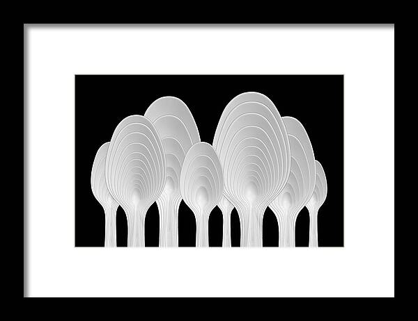 Spoon Framed Print featuring the photograph Spoons Abstract: Tree Rings by Jacqueline Hammer