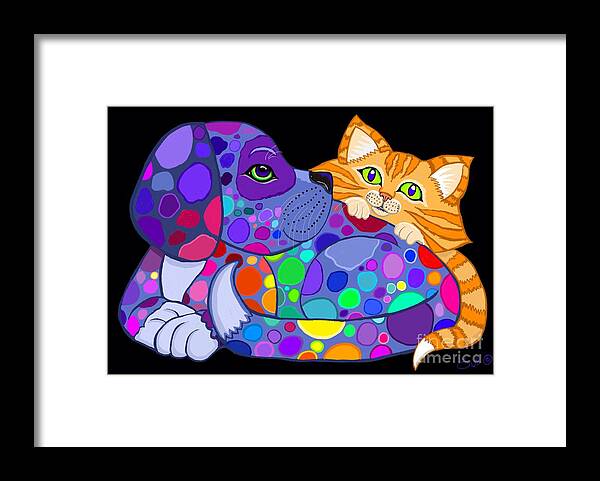 Art Framed Print featuring the painting Spots and Stripes by Nick Gustafson