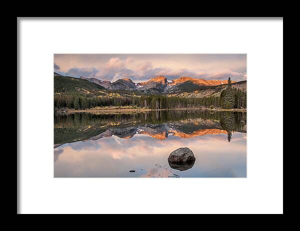 Photography Framed Print featuring the photograph Sprague Lake Sunrise 2 by Lee Kirchhevel