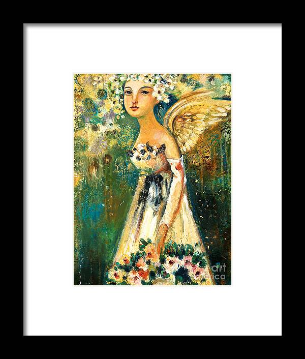 Angel Framed Print featuring the painting Spring Angel by Shijun Munns