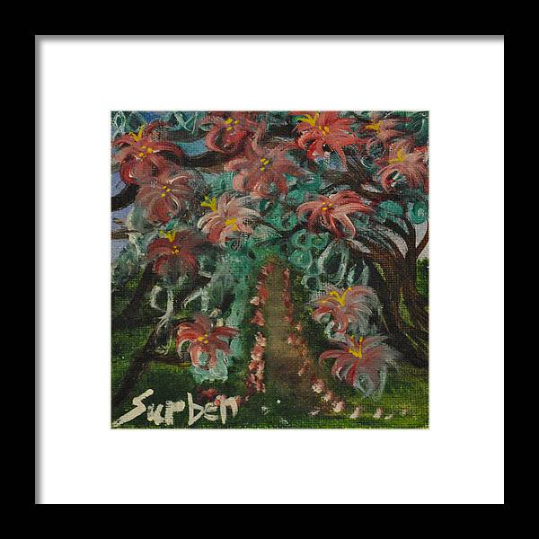 Flowers Framed Print featuring the painting Spring Dogwoods by Suzanne Surber