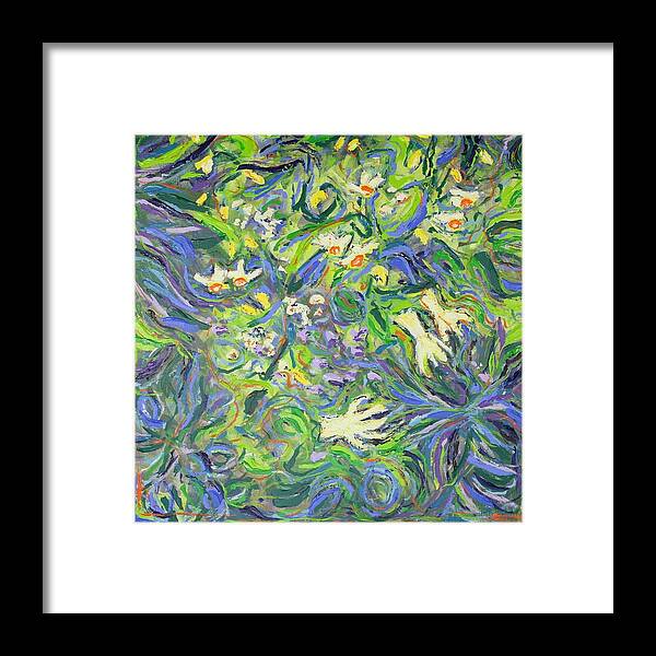 Abstract Framed Print featuring the painting Spring Exuberance 1 by Zofia Kijak