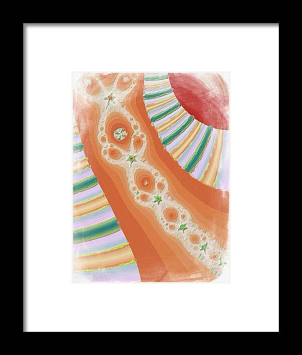 Fractal Art Framed Print featuring the painting Spring Fractal by Bonnie Bruno