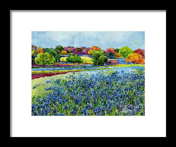 Bluebonnet Framed Print featuring the painting Spring Impressions by Hailey E Herrera