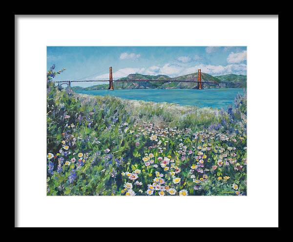 San Francisco Framed Print featuring the painting Spring in San Francisco by Kerima Swain