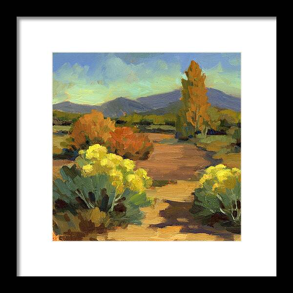 Spring Framed Print featuring the painting Spring in Santa Fe by Diane McClary