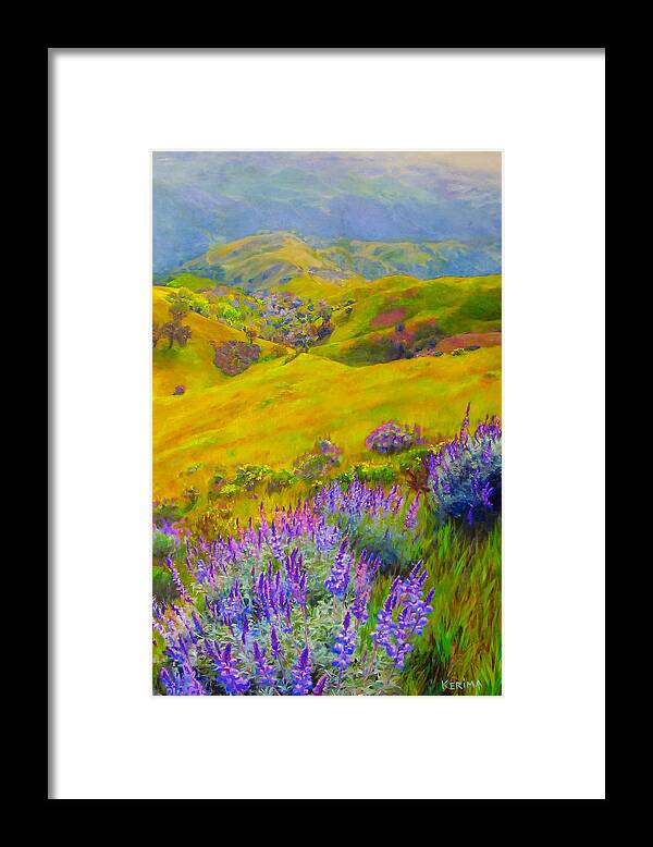 Spring Framed Print featuring the painting Spring on Mount Diablo No. 1 by Kerima Swain
