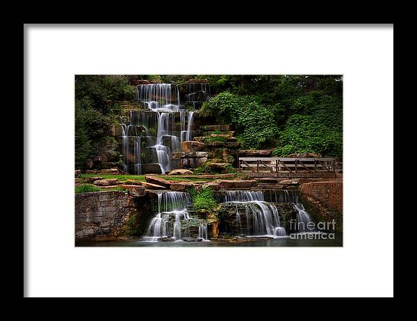 Spring Park Falls Framed Print featuring the photograph Spring Park Falls by T Lowry Wilson