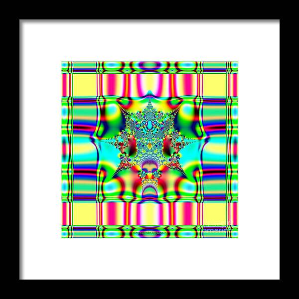 Plaids Framed Print featuring the digital art Spring Plaid Fabric Fractal by Rose Santuci-Sofranko