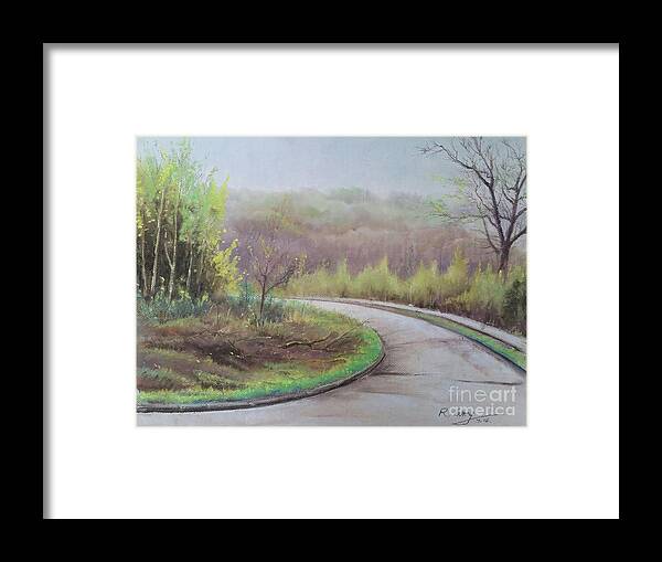 Pastel Painting Framed Print featuring the painting Spring Road by Rose Wang