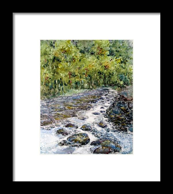 Stream Framed Print featuring the painting Spring Stream by Louise Peardon