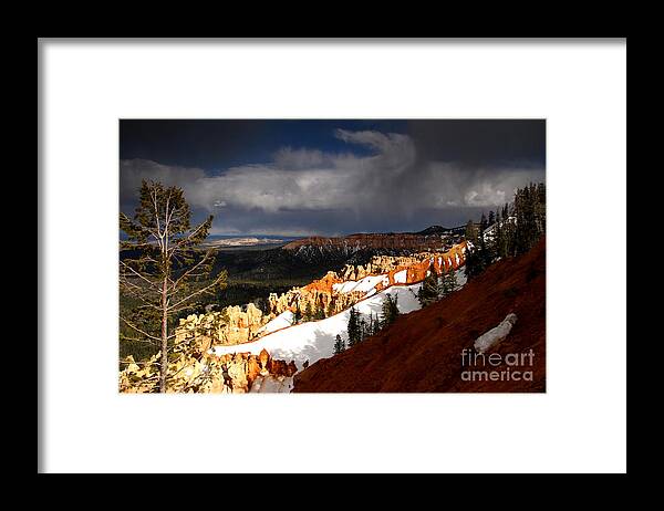 Bryce Canyon Framed Print featuring the photograph Squall Over The South RIm by Butch Lombardi