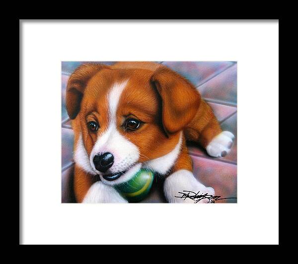 Squeaker Framed Print featuring the painting Squeaker by Darren Robinson