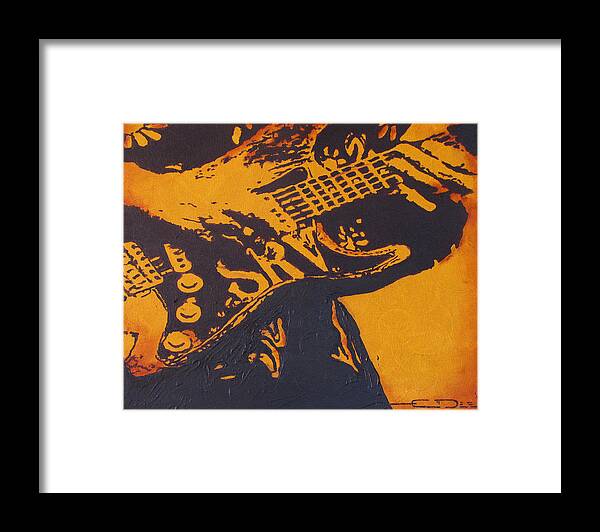 Stevie Ray Vaughan Framed Print featuring the painting SRV Number One Fender Stratocaster by Eric Dee