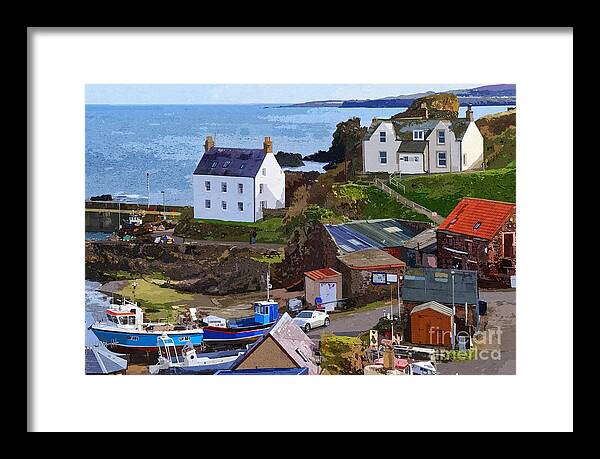 St. Abbs Framed Print featuring the photograph St. Abbs Harbour - Photo Art by Les Bell