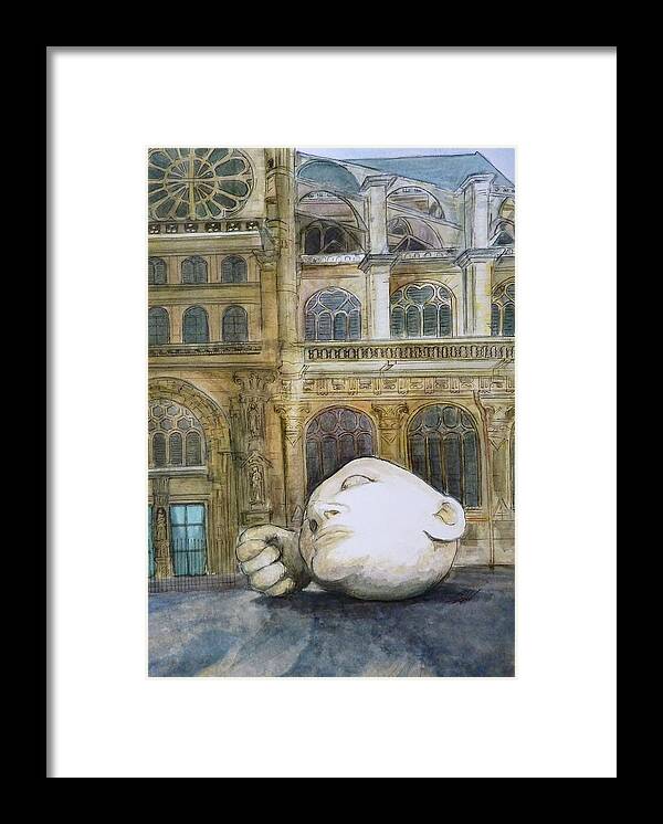 Architecture Framed Print featuring the painting St Eustache I by Henrieta Maneva