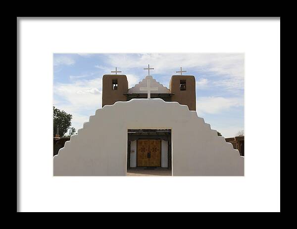 Taos Pueblo Framed Print featuring the photograph St. Jerome Chapel - Taos Pueblo by Mike McGlothlen