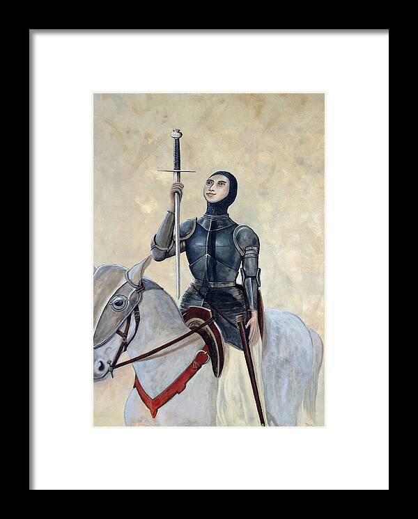 Saints Framed Print featuring the painting St. Joan by Mr Dill