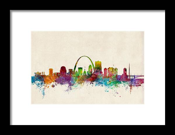 St Louis Framed Print featuring the digital art St Louis Missouri Skyline by Michael Tompsett