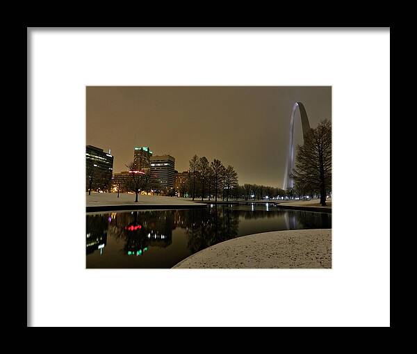 St Louis Framed Print featuring the photograph St. Louis - Winter at the Arch 005 by Lance Vaughn