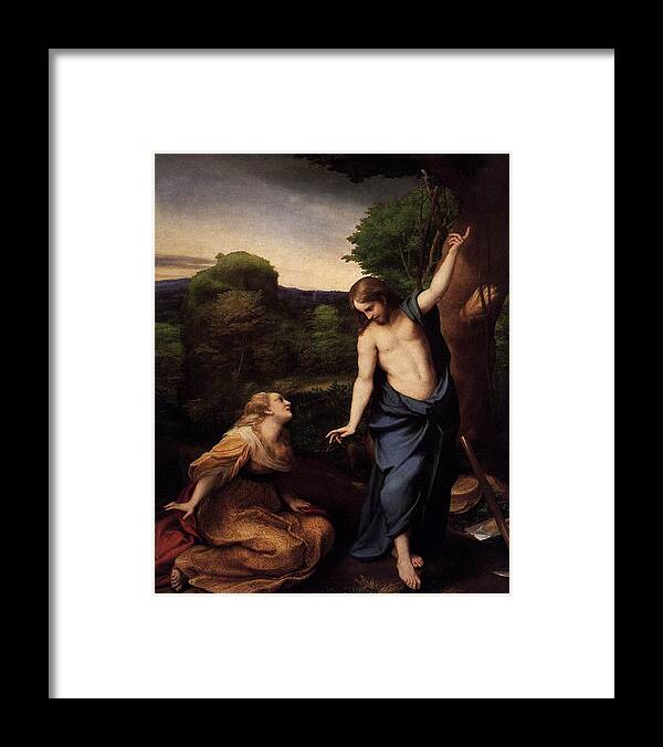Correggio Framed Print featuring the painting St Mary Magdalene and Christ by Pam Neilands