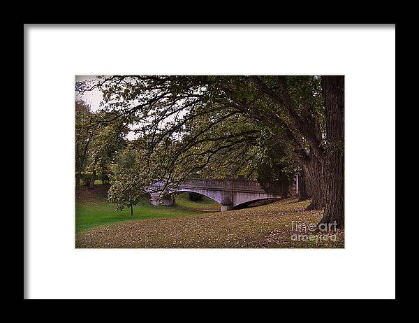 St Mary Woods Framed Print featuring the photograph St Mary of Woods Bridge with Trees by Amy Lucid