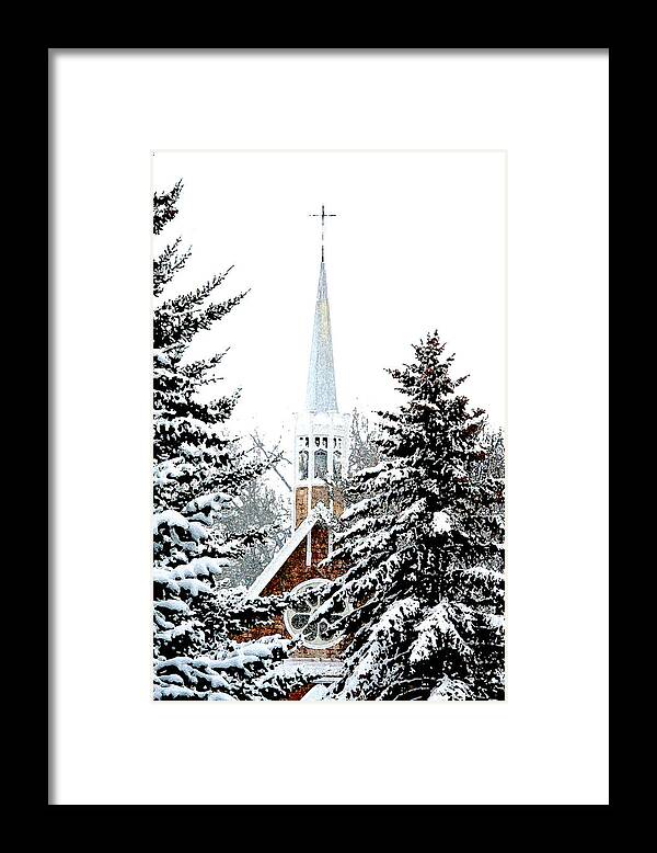 Steeple Framed Print featuring the photograph St Mary's With New Shingles by Darcy Dietrich