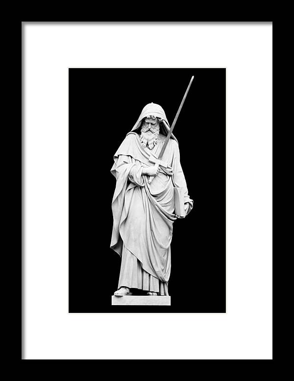 Black Background Framed Print featuring the photograph St. Paul by Fabrizio Troiani