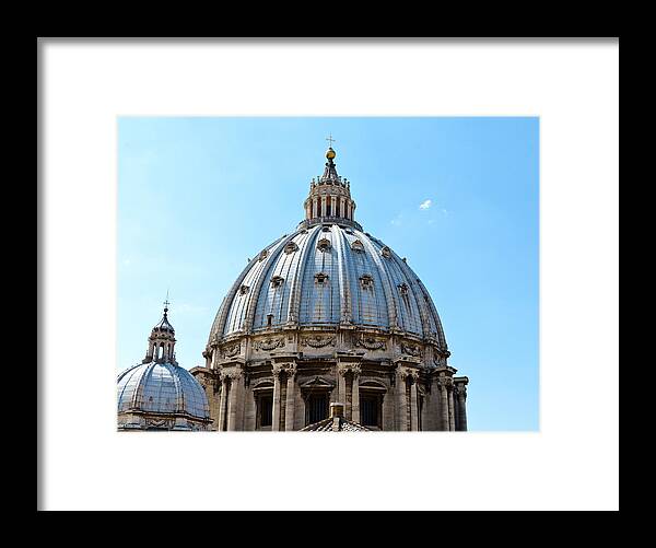 St Peters Framed Print featuring the photograph St Peters Basilica Dome Vatican City Italy by Jon Berghoff