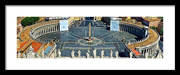 St Peters Framed Print featuring the photograph St Peters Square Panorama - Vatican - Rome Italy by Jon Berghoff
