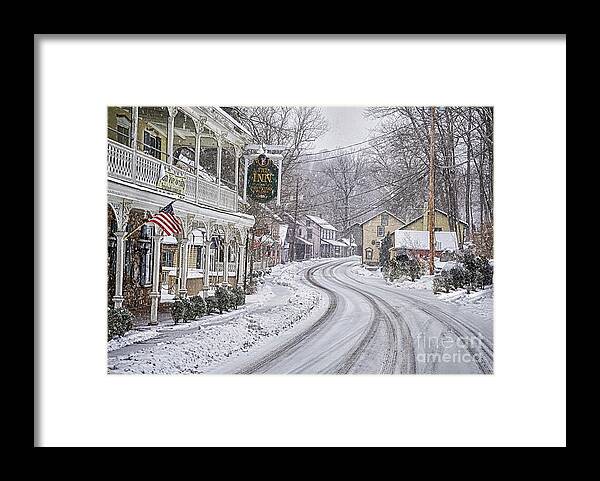 St Peters Village Snow Framed Print featuring the photograph St Peters Village Snow 3 by Jack Paolini