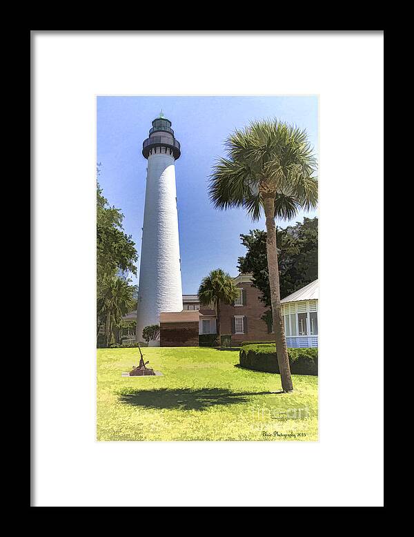 Lighthouse Framed Print featuring the photograph St. Simmons Lighthouse by Linda Blair