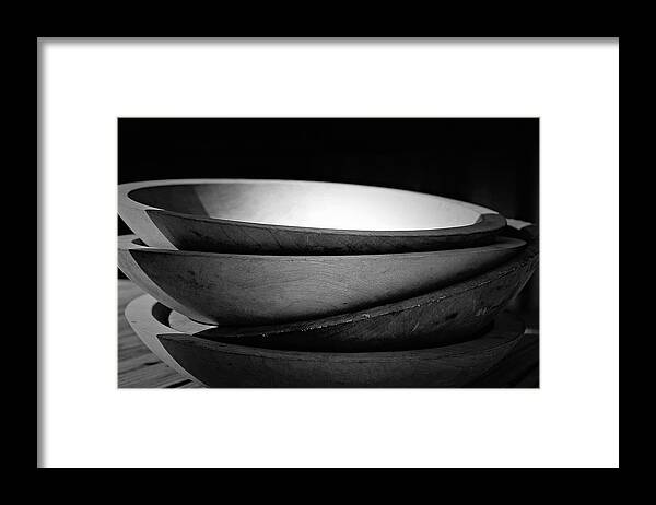 Wood Bowls Framed Print featuring the photograph Stacked by Trish Mistric