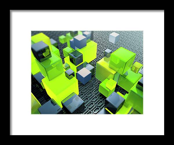 3 D Framed Print featuring the photograph Stacks Of Building Blocks On Top by Ikon Images