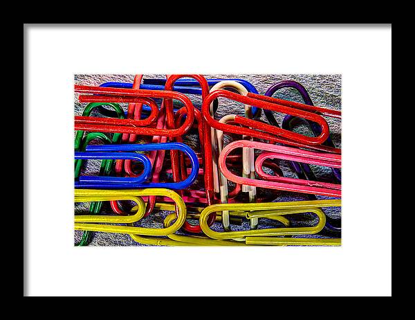 Macro Photography Framed Print featuring the photograph Stacks of Clips by Richard J Cassato