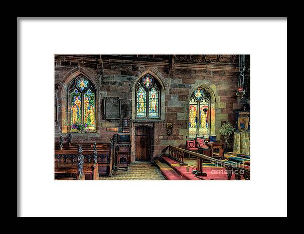 St Deiniols Church Framed Print featuring the photograph Stained Glass by Adrian Evans
