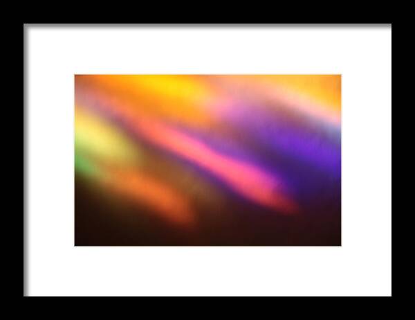 Stained Glass Reflections Framed Print featuring the photograph Stained glass rainbow by Toni Hopper