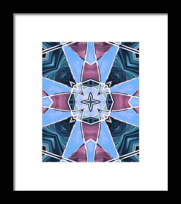 Stained Glass Framed Print featuring the digital art Stained Glass Window 3 by Shawna Rowe