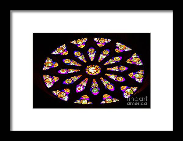 Stained Framed Print featuring the photograph Stained Glass Window by Nicola Fiscarelli
